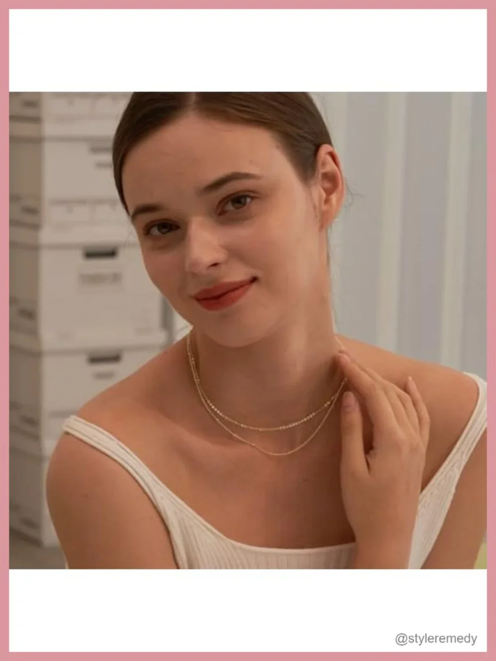14k Gold Plated Thin Beaded Wave Box Chain Necklace Dainty Layered Choker